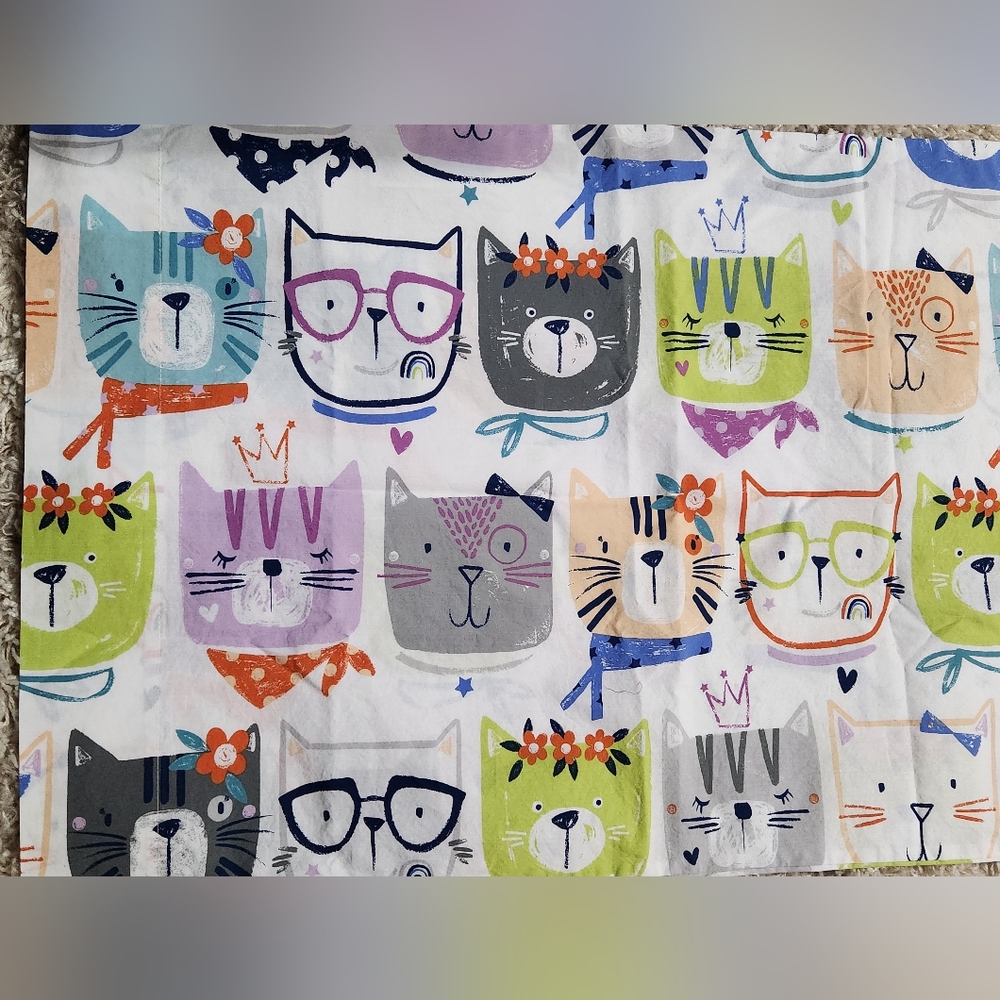 Company Kids Stylish Cats Multicolor Oeka-Tex Organic Standard Pillow Case